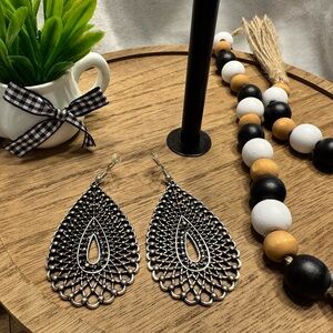 Paparazzi Intricate Silver Teardrop Earrings